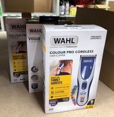 QUANTITY OF HEALTH & BEAUTY ITEMS TO INCLUDE WAHL COLOUR PRO CORDLESS HAIR CLIPPER KIT, NECK DUSTER, COLOUR CODED COMBS, HAIR CLIPPERS FOR MEN, HEAD SHAVER, MEN'S HAIR CLIPPER, EASY HOME HAIRCUTTING,