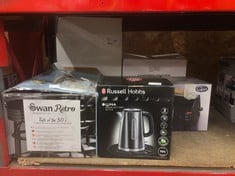 QUANTITY OF KITCHEN & APPLIANCES ITEMS TO INCLUDE RUSSELL HOBBS LUNA GREY STAINLESS STEEL 1.7L CORDLESS ELECTRIC KETTLE (QUIET & FAST BOIL 3KW, REMOVABLE WASHABLE ANTI-SCALE FILTER, EASY PUSH BUTTON