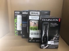 QUANTITY OF HEALTH & BEAUTY ITEMS TO INCLUDE REMINGTON BARBA BEARD TRIMMER (ADVANCED CERAMIC BLADES, POP-UP DETAIL TRIMMER, ADJUSTABLE ZOOM WHEEL, 9 LENGTH SETTINGS, COMB ATTACHMENT, CORD OR CORDLESS