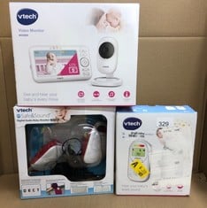 QUANTITY OF BABY & TODDLER ITEMS TO INCLUDE VTECH AM706-1W BABY MONITOR WITH LONG RANGE, UP TO 1,000FT, AUDIO BABY MONITOR WITH CLEAR SOUND, 2-WAY AUDIO TALK, BABY MONITOR WITH VIBRATING SOUND ALERT,