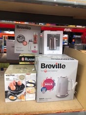 QUANTITY OF KITCHEN & APPLIANCES ITEMS TO INCLUDE BREVILLE BOLD ICE GREY ELECTRIC KETTLE | 1.7L | 3KW FAST BOIL | GREY & SILVER CHROME [VKT222]: LOCATION - D RACK