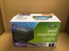 BLAGDON POND OXYGENATOR 3600, 20 OUTLET AIR PUMP FOR PONDS UP TO 22,500 LITRES (KOI PONDS UP TO 11,000 LITRES), SUITABLE FOR AERATION AND OXYGENATION IN HYDROPONIC AND AQUAPONIC SYSTEMS, GREEN.: LOCA