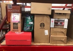 QUANTITY OF FOOD & DRINK ITEMS TO INCLUDE STARBUCKS ESPRESSO ROAST DARK ROAST 200G: LOCATION - E RACK