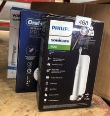 QUANTITY OF HEALTH & BEAUTY ITEMS TO INCLUDE PHILIPS SONICARE 4100 - PHILIPS SONICARE ELECTRIC TOOTHBRUSH FOR ADULTS WITH 1 X PHILIPS W2 OPTIMAL WHITE SONIC BRUSH HEAD IN WHITE, SLIM TRAVEL CASE AND