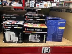 QUANTITY OF KITCHEN & APPLIANCES ITEMS TO INCLUDE RUSSELL HOBBS FOOD COLLECTION ELECTRIC MINI CHOPPER, DICES & PUREES FRUIT & VEGETABLES - RECIPES INCLUDED, 500ML, REMOVABLE DISHWASHER-SAFE BOWL, LID