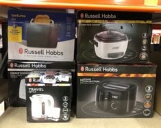 QUANTITY OF KITCHEN & APPLIANCES ITEMS TO INCLUDE RUSSELL HOBBS ELECTRIC 0.85L TRAVEL KETTLE, SMALL & COMPACT, DUAL VOLTAGE, IDEAL FOR ABROAD/CARAVAN/CAMPING, INC 2 CUPS & SPOONS, REMOVABLE WASHABLE