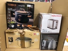 QUANTITY OF KITCHEN & APPLIANCES ITEMS TO INCLUDE TOWER T16042MNB CAVALETTO 3.5 LITRE SLOW COOKER WITH 3 HEAT SETTINGS, COOL TOUCH HANDLES, 210W, MIDNIGHT BLUE AND ROSE GOLD: LOCATION - G RACK