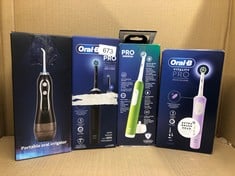 QUANTITY OF HEALTH & BEAUTY ITEMS TO INCLUDE ORAL-B VITALITY PRO ELECTRIC TOOTHBRUSHES FOR ADULTS, FOR HIM / HER, 1 HANDLE, 2 TOOTHBRUSH HEADS, 3 BRUSHING MODES INCLUDING SENSITIVE PLUS, 2 PIN UK PLU