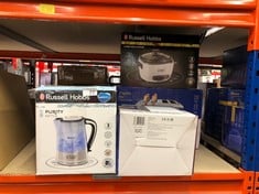 QUANTITY OF KITCHEN & APPLIANCES ITEMS TO INCLUDE RUSSELL HOBBS 22851 BRITA FILTER PURITY ELECTRIC KETTLE, ILLUMINATING FILTER KETTLE WITH BRITA MAXTRA+ CARTRIDGE INCLUDED, 3000 W, 1.5 LITRE, PLASTIC