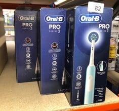 QUANTITY OF HEALTH & BEAUTY ITEMS TO INCLUDE ORAL-B PRO 1 ELECTRIC TOOTHBRUSHES FOR ADULTS WITH 3D CLEANING, 1 TOOTHBRUSH HEAD, GUM PRESSURE CONTROL, 2 PIN UK PLUG, BLUE: LOCATION - A RACK