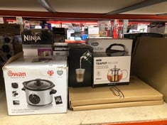 QUANTITY OF KITCHEN & APPLIANCES ITEMS TO INCLUDE SWAN SF17010N 1.5 LITRE SLOW COOKER WITH 3 HEAT SETTINGS, GLASS LID, 120W, STAINLESS STEEL, SILVER: LOCATION - A RACK