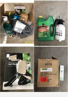 QUANITY OF ASSORTED GARDEN ITEMS TO INCLUDE PREMIUM LEAF BLOWER: LOCATION - LEFT RACKS(COLLECTION OR OPTIONAL DELIVERY AVAILABLE)