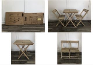 JOHN LEWIS ANYDAY WOOD 2 SEAT BISTRO FOLDING SET: LOCATION - MIDDLE FLOOR(COLLECTION OR OPTIONAL DELIVERY AVAILABLE)