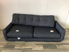 BARBICAN GRAND SOFA BAND B BLUE/GREY FABRIC RRP £2849: LOCATION - MIDDLE FLOOR(COLLECTION OR OPTIONAL DELIVERY AVAILABLE)