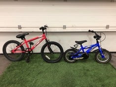 DAWES THUNDER KIDS STARTER BIKE, SMALL FRAME, 12.5” FRAME, SINGLE SPEED + APOLLO OUTRAGE KIDS BIKE, SMALL FRAME, 18” WHEELS, SINGLE SPEED. : LOCATION - FRONT FLOOR(COLLECTION OR OPTIONAL DELIVERY AVA