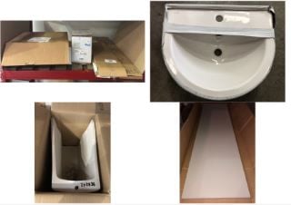 QUANTITY OF ASSORTED PLUMBING ITEMS TO INCLUDE PORCELIN BASIN: LOCATION - LEFT RACKS(COLLECTION OR OPTIONAL DELIVERY AVAILABLE)