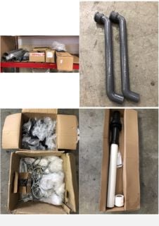 QUANTITY OF ASSORTED PLUMBING ITEMS TO INCLUDE WHITE OSMA PIPE BRACKET: LOCATION - LEFT RACKS(COLLECTION OR OPTIONAL DELIVERY AVAILABLE)