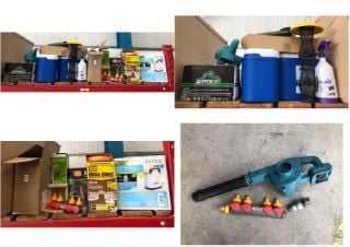 QUANTITY OF ASSORTED GARDEN ITEMS TO INCLUDE ELECTRIC LEAF BLOWER: LOCATION - LEFT RACKS(COLLECTION OR OPTIONAL DELIVERY AVAILABLE)