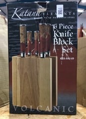 KATANA 6 PIECE KNIFE BLOCK SET RRP £190 ID MAY BE REQUIRED - COLLECTION ONLY - LOCATION RIGHT RACK