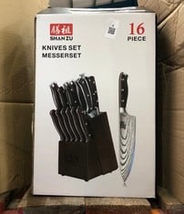 SHANZU 16 PIECE KNIFE SET RRP £230  ID MAY BE REQUIRED - COLLECTION ONLY - LOCATION RIGHT RACK