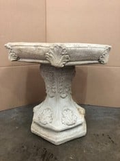 GOTHIC BIRD BATH WITH HEXAGONAL TOP - COLLECTION ONLY - LOCATION FRONT FLOOR