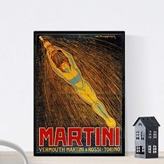 48 X NACNIC AD MARTINI & ROSSI VINTAGE A3 POSTER - TOTAL RRP £576: LOCATION - A RACK