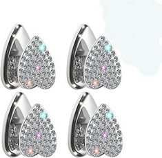 32 X FARDEER 4PACK RHINESTONE CUTE CAR MINI HOOKS FOR MASK HANGER CAR PURSE HOOKS FOR KEYS MASK HOLDER STICKY HOOK FOR CAR BLING HEART HOOKS (BLACK) - TOTAL RRP £151: LOCATION - B RACK