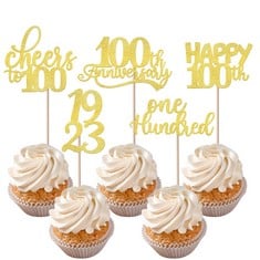 40 X XSSTARMI 30 PACK 15TH BIRTHDAY CUPCAKE TOPPERS SINCE 2008 HAPPY 15TH CUPCAKE TOPPER FIFTEEN CHEERS TO 15 YEARS OLD BIRTHDAY CUPCAKE PICKS FOR 15TH BIRTHDAY PARTY CAKE DECORATIONS GOLD - TOTAL RR