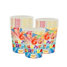 30 X 16 PCS 6TH BIRTHDAY PAPER CUPS,COLOURFUL KIDS 6TH BIRTHDAY TABLEWARE PARTY CUPS DISPOSABLE,HAPPY 6TH BIRTHDAY TABLE DECORATIONS CUP BIRTHDAY GIFTS FOR GIRLS,BOYS,KIDS 6TH BIRTHDAY PARTY DECORATI