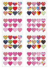 QUANTITY OF VALENTINE'S STICKERS, 192PCS HEART SHAPED STICKERS, SWEET VALENTINES SELF-ADHESIVE STICKER FOR PARTY FAVORS CARDS ENVELOPES PRESENTS KIDS SCRAPBOOKING WEDDING LABEL DECORATION?16 SHEETS?