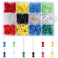 48 X VAPKER 720PCS PUSH PINS THUMB TACKS PLASTIC HEAD WITH STEEL POINT 12 ASSORTED COLORS PUSH PINS TACKS STANDARD PINS FOR BULLETIN BOARD SCHOOL AND HOME - TOTAL RRP £407: LOCATION - B RACK