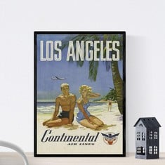 QUANTITY OF ASSORTED ITEMS TO INCLUDE NACNIC VINTAGE POSTER VINTAGE POSTER AMERICA. PLAYA DE LOS ANGELES. A3 SIZE: LOCATION - D RACK