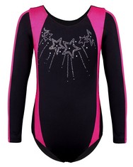 22 X HUAANIUE 3-12Y GIRL BLACK GYMNASTICS LEOTARD LONG SLEEVE TEAMWEAR BLUE DANCE BALLET DRESS SPARKLE MYSTIQUE LEOTARD PINK SLEEVELESS SPORTSWEAR CLOTHING - TOTAL RRP £236: LOCATION - A RACK