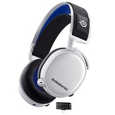 STEELSERIES ARCTIS 7P+ WIRELESS GAMING HEADSET – LOSSLESS 2.4 GHZ  – USB-C – 3D AUDIO – FOR PS5, PS4, PC, MAC, ANDROID AND SWITCH - WHITE. RRP £135: LOCATION - E RACK