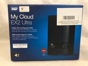 WD 4TB MY CLOUD EX2 ULTRA, 2 BAY NETWORK ATTACHED STORAGE: MODEL NO WDBVBZ0040JCH-20: LOCATION - A