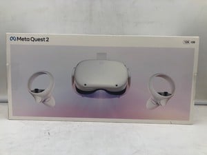 META QUEST 2 128GB VR HEADSET: MODEL NO KW49CM: LOCATION - F