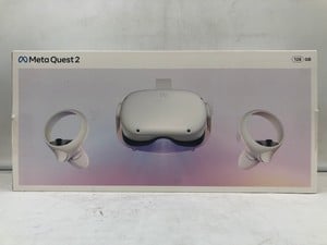 META QUEST 2 128GB VR HEADSET: MODEL NO KW49CM: LOCATION - F