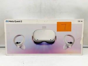 META QUEST 2 128GB VR HEADSET: MODEL NO KW49CM: LOCATION - G