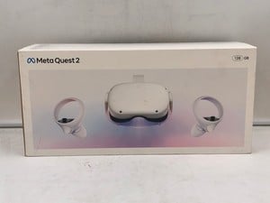 META QUEST 2 128GB VR HEADSET: MODEL NO KW49CM: LOCATION - G