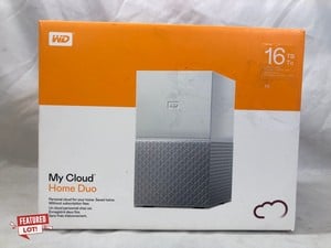 WD 16TB MY CLOUD HOME DUO MY CLOUD: MODEL NO WDBMUT0160JWT-20 (RRP £570): LOCATION - A