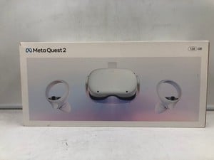 META QUEST 2 128GB VR HEADSET: MODEL NO KW49CM: LOCATION - G