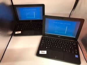 X2 DELL LATITUDE 3190 64GB LAPTOP: MODEL NO P26T. INTEL CELERON N4120, 4GB RAM, 11.6" SCREEN: LOCATION - K