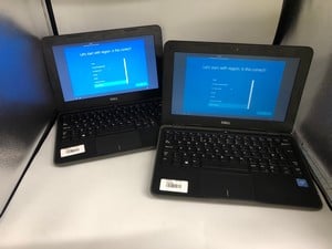 X2 DELL LATITUDE 3190 64GB & 128GB NVME LAPTOP: MODEL NO P26T. INTEL CELERON N4120, 4GB RAM, 11.6" SCREEN: LOCATION - K