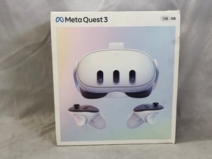 META QUEST 3 128GB VR HEADSET: MODEL NO S3A: LOCATION - O