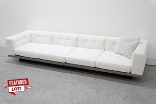 MINOTTI LONDON DYLAN SMALL ELEMENT MODULAR SOFA IN WHITE (DIMENSIONS: 308CM X 87CM X 64CM H) - RRP £27,204 - 100% ITALIAN FURNITURE, MADE BY SKILLED ARTISAN CRAFTSMEN. MINOTTI HAS RECEIVED STATUS AS