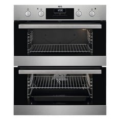 AEG SURROUNDCOOK BUILT-UNDER ELECTRIC DOUBLE OVEN IN STAINLESS STEEL - MODEL NO. DUB331110M - RRP £499