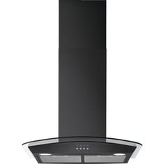 ZANUSSI 60CM CURVED GLASS CHIMNEY COOKER HOOD - MODEL NO. ZFLX26K - RRP £100