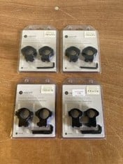 4 X ASSORTED HAWKE MATCH RING MOUNTS