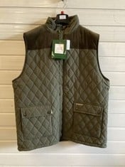 COUNTRY ESTATE ARUNDEL BODY WARMER IN OLIVE, SIZE XL