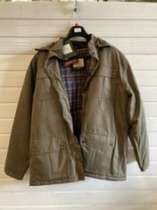 COUNTRY ESTATE BALMORAL JACKET IN OLIVE, SIZE XL